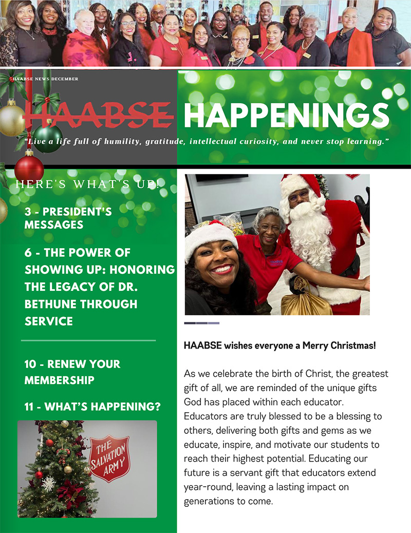 2025 HAABSE December Newsletter