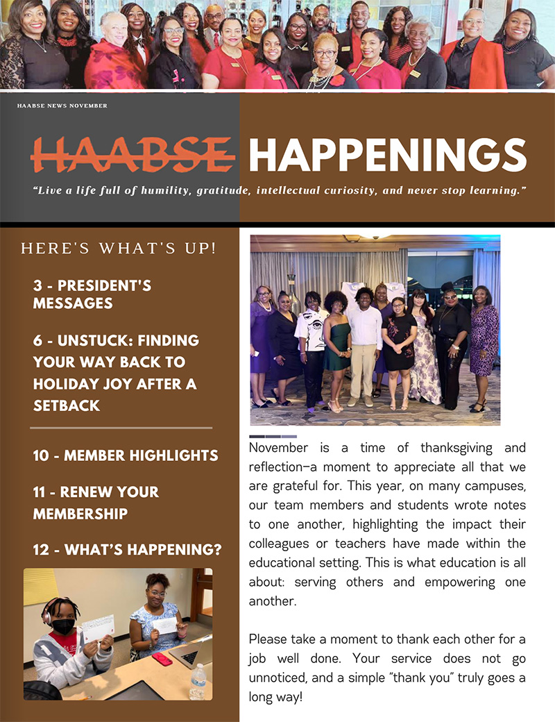 2025 HAABSE November Newsletter